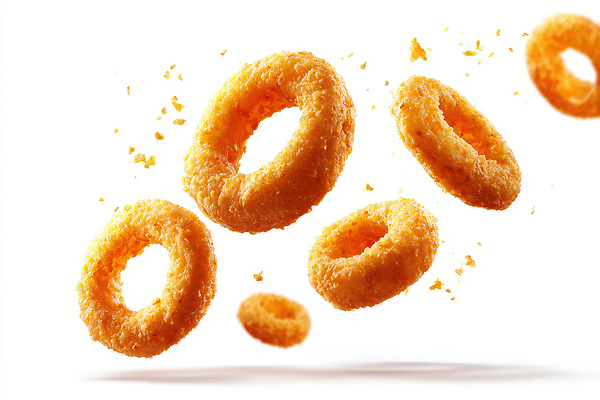 JPG 편집이미지 음식 디저트 요리 공중 과자 매력적 튀김 맛 양파링 간편조리식품 바삭바삭 편집실사 AI포토 AI콘텐츠 컨셉 CG 파일형식