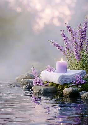 JPG 편집이미지 꽃 호수 물결 촛불 자연 아침 바람 휴식 평화 보라색 공간 저녁 편안함 조화 뷰티풀 이미지편집 AI포토 AI콘텐츠 주간 자연요소 식물 컬러 컨셉 초 날씨 감각 야간 생태계 파일형식