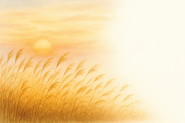 JPG 여유 일러스트 자연 하늘 바람 풍경 일상 태양 평화 마을 노을 고요 일몰 가을 시골 시간 저녁 억새 조용 뷰티풀 국내일러스트 AI일러스트 AI콘텐츠 자연요소 식물 계절 감정 컨셉 날씨 라이프 야간 생태계 파일형식