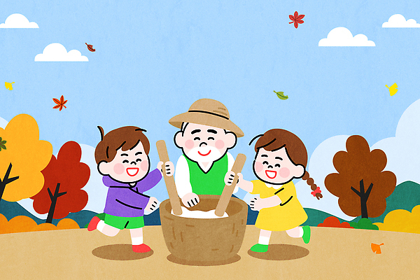 전통 명절 문화 어린이 일러스트 재료 모션 자연 놀이 협력 떡 웃음 성인 친구 농촌 시간 체험학습 즐거움 만들기 국내일러스트 AI파일 기념일 감정 관계 표정 사람 시골 체험 생태계 파일형식 벡터