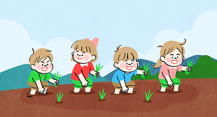 전통 교육 어린이 일러스트 모션 자연 하늘 산 건강 농장 환경 농사 유치원 성장 체험학습 땅 즐거움 자연학습 Teamwork 국내일러스트 AI파일 감정 농업 사람 체험 생태계 파일형식 벡터