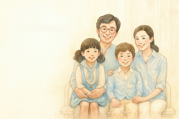 JPG 행복 어린이 일러스트 가족 따뜻함 표정 사랑 웃음 일상 부모 귀여움 자녀 시간 분위기 소중 즐거움 화사함 소통 국내일러스트 AI일러스트 AI콘텐츠 감정 컨셉 관계 사람 라이프 파일형식