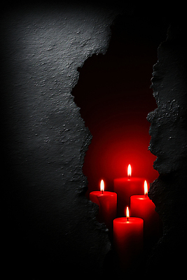 JPG 편집이미지 감정 벽 야경 촛불 조명 따뜻함 빛 어둠 고요 틈 분위기 신비 장면 이미지편집 AI컴퓨터그래픽 AI콘텐츠 컨셉 초 야간 파일형식 풍경_경치