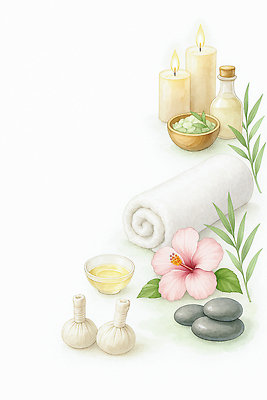 JPG 꽃 일러스트 초 자연 휴식 치료 인테리어 수건 뷰티 스파 마사지 편안함 허브 피부관리 힐링 아로마 아로마테라피 보습 국내일러스트 AI일러스트 AI콘텐츠 식물 디자인 컨셉 의학 위생용품 감각 생태계 테라피 파일형식