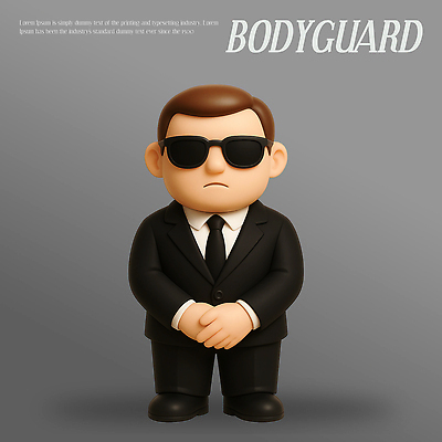 PSD 모델 편집이미지 캐릭터 디자인 옷 남자 인형 3D캐릭터 장식 선글라스 장난감 귀여움 경호원 스타일 편집3D 직업 안경 컨셉 사람 3D 파일형식