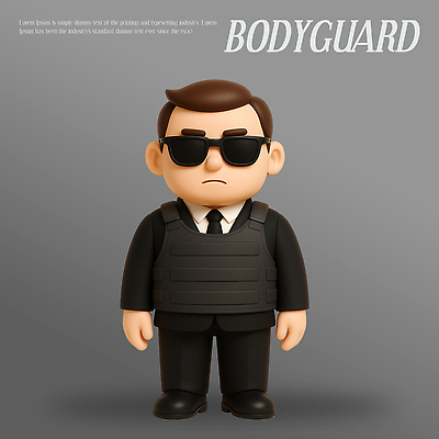 PSD 편집이미지 직업 캐릭터 디자인 옷 남자 3D캐릭터 정장 선글라스 경호원 보호자 스타일 편집3D 안경 사람 3D 파일형식