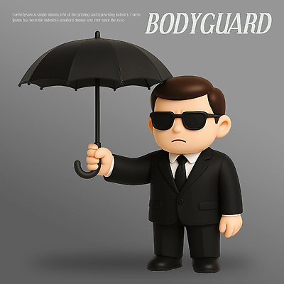 PSD 편집이미지 캐릭터 남자 우산 비즈니스 3D캐릭터 선글라스 귀여움 자신감 경호원 노선 보호자 스타일 편집3D 직업 감정 안경 컨셉 사람 3D 파일형식