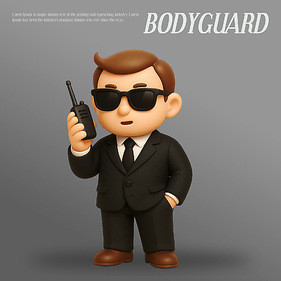 PSD 모델 편집이미지 캐릭터 남자 포즈 모션 3D캐릭터 안전 경계 무전기 경호원 보호자 매니저 편집3D 직업 무선통신 사람 3D 파일형식