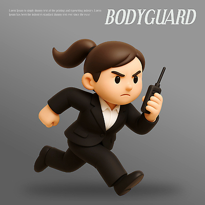 PSD 편집이미지 캐릭터 포즈 3D캐릭터 표정 안전 달리기 작업 전문직 무전기 경호원 경비원 긴급상황 액션 위기 편집3D 직업 모션 무선통신 3D 긴급 파일형식