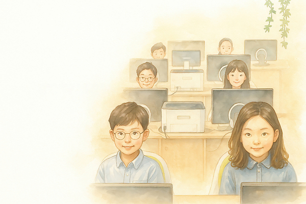 JPG 학생 교육 일러스트 교실 협력 기술 전자제품 학습 컴퓨터 홈페이지 디지털 교양 정보 발전 집중 동료 소프트웨어 온라인강의 창의력 국내일러스트 AI일러스트 AI콘텐츠 컨셉 학교 관계 강의 파일형식 언택트