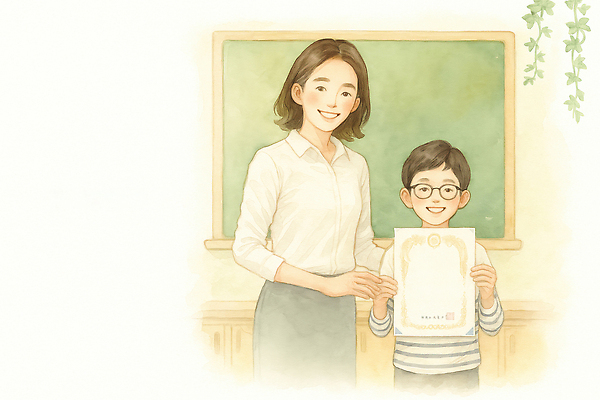 JPG 학생 교육 기념일 어린이 일러스트 교실 학교 성공 수업 웃음 친구 학습 교사 기쁨 성장 축하 상패 열정 스승 노력 국내일러스트 AI일러스트 AI콘텐츠 직업 감정 컨셉 관계 표정 사람 이벤트 상_우승 파일형식