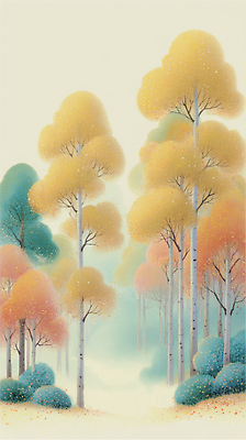 JPG 나무 식물 할머니 컬러 일러스트 자연 나뭇잎 풍경 평화 환경 고요 가을 분위기 숲 부드러움 조화 뷰티풀 목가 국내일러스트 AI일러스트 AI콘텐츠 계절 여자 노년 컨셉 잎 감각 생태계 파일형식