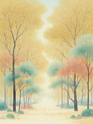 JPG 나무 계절 길 컬러 잎 일러스트 자연 풍경 평화 산책 가을 숲 이미지 조용 뷰티풀 차분 국내일러스트 AI일러스트 AI콘텐츠 식물 컨셉 휴식 생태계 파일형식