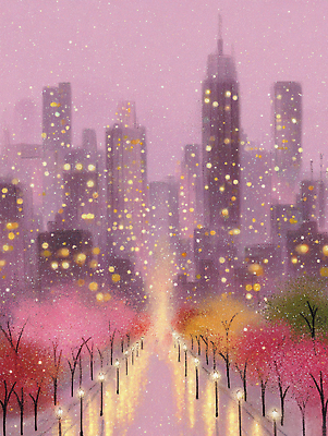 JPG 나무 컬러 겨울 일러스트 자연 조명 거리 거리풍경 풍경 빛 반짝임 노을 고층빌딩 도시 화려 보행로 저녁 가로수 스카이라인 뷰티풀 국내일러스트 AI일러스트 AI콘텐츠 자연요소 식물 계절 길 컨셉 모션 빌딩 야간 생태계 파일형식