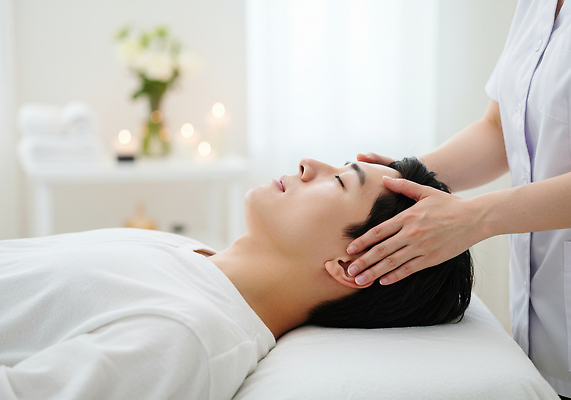 JPG 편집이미지 웰빙 남자 휴식 건강 치료 스파 마음 마사지 편안함 서비스 향기 뷰티풀 스트레스해소 의료성형뷰티 편집실사 AI인물포토 AI콘텐츠 컨셉 의학 사람 감각 CG 냄새 파일형식 AI포토