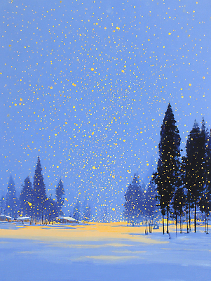 JPG 나무 컬러 겨울 야경 일러스트 자연 하늘 조명 산 따뜻함 풍경 반짝임 평화 고요 눈송이 차가움 숲 복잡 국내일러스트 AI일러스트 AI콘텐츠 식물 계절 컨셉 모션 눈_날씨 야간 생태계 파일형식 풍경_경치