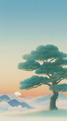 JPG 나무 컬러 일러스트 자연 하늘 생명 날씨 산 풍경 초원 평화 일출 노을 고요 일몰 소나무 저녁 숲 뷰티풀 색감 국내일러스트 AI일러스트 AI콘텐츠 자연요소 식물 컨셉 야간 생태계 파일형식