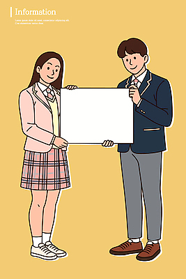 학생 디자인 여학생 교복 남학생 컬러 백그라운드 일러스트 학교 모션 협력 프레임 함께함 표정 미소 자유 현수막 판넬 발표 초대 소통 창의성 국내일러스트 AI파일 옷 여자 교육 남자 컨셉 파일형식 벡터