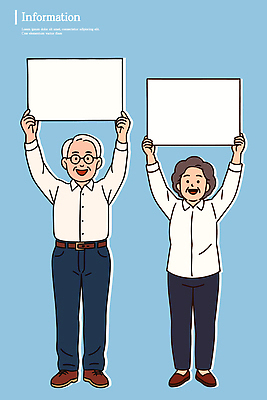 노년 감정 포즈 백그라운드 일러스트 가족 응원 모션 커뮤니케이션 프레임 웃음 파란색 희망 현수막 표현 메시지 즐거움 그림 세대 상호작용 국내일러스트 AI파일 컬러 관계 표정 성인 파일형식 벡터