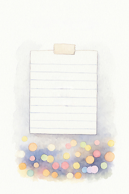 JPG 디자인 종이 컬러 백그라운드 일러스트 문구용품 아이디어 따뜻함 기록 점 공예 오브젝트 그림 화사함 감성 꾸미기 색감 창의성 국내일러스트 AI일러스트 AI콘텐츠 컨셉 취미 파일형식