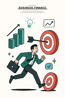 남자 산업 일러스트 비즈니스 성공 그래프 아이디어 관리 금융 달리기 도전 성장 목표 계획 분석 투자 전략 목표물 재정 국내일러스트 AI파일 컨셉 모션 사람 경제 파일형식 벡터