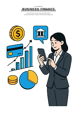 여자 일러스트 비즈니스 통계 성공 수치 그래프 직장 관리 금융 경제 스마트폰 동전 직장인 분석 투자 회계 서류판 재정 전문 국내일러스트 AI파일 직업 컨셉 돈 회사 사람 핸드폰 스마트기기 사무용품 파일형식 벡터