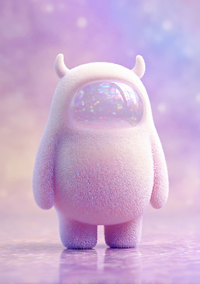 JPG 편집이미지 캐릭터 디자인 컬러 백그라운드 털 3D캐릭터 장식 귀여움 투명 신비 그림 부드러움 몬스터 편집3D AI컴퓨터그래픽 AI콘텐츠 컨셉 3D 감각 파일형식