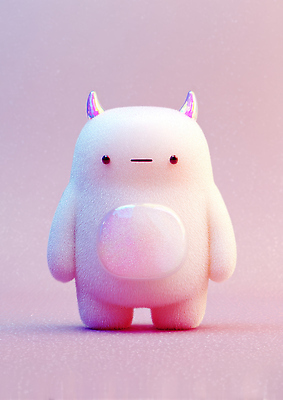 JPG 편집이미지 캐릭터 디자인 분홍색 컬러 백그라운드 스튜디오 털 뿔 3D캐릭터 표정 장식 귀여움 그림 몬스터 소프트 편집3D AI컴퓨터그래픽 AI콘텐츠 컨셉 3D 파일형식