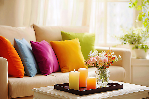 JPG 식물 편집이미지 꽃다발 쿠션 거실 촛불 따뜻함 인테리어 소파 분위기 편안함 색감 휴식처 편집실사 AI포토 AI콘텐츠 디자인 꽃 컨셉 의자 초 휴식 감각 CG 파일형식