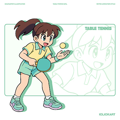 캐릭터 스포츠 일러스트 공 협력 밝음 소녀 여름 친구 운동 활발 표현 탁구 즐거움 대회 액션 일러캐릭터 AI파일 계절 여자 감정 어린이 컨셉 관계 건강 구기 파일형식 벡터