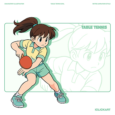 캐릭터 스포츠 백그라운드 일러스트 공 모션 청소년 탁자 소녀 운동 게임 라켓 탁구 집중 즐거움 그림 흥미 스타일 일러캐릭터 AI파일 여자 감정 어린이 스포츠용품 가구 컨셉 놀이 건강 사람 구기 파일형식 벡터