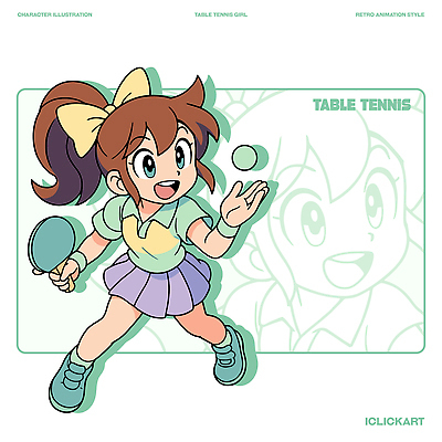 캐릭터 스포츠 일러스트 공 모션 상상 웃음 소녀 취미 친구 운동 귀여움 라켓 놀이터 탁구 즐거움 일러캐릭터 AI파일 여자 감정 어린이 스포츠용품 컨셉 관계 놀이 표정 건강 구기 파일형식 벡터