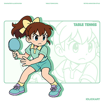 어린이 스포츠 포즈 일러스트 모션 협력 소녀 캐주얼 친구 운동복 운동 경쟁 라켓 자신감 탁구 즐거움 청록색 일러캐릭터 AI파일 캐릭터 옷 여자 감정 스포츠용품 컬러 컨셉 관계 건강 사람 구기 파일형식 벡터