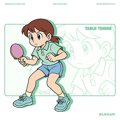 캐릭터 스포츠 컬러 신발 일러스트 모션 놀이 기술 소녀 취미 캐주얼 청춘 운동 경쟁 에너지 라켓 그리기 탁구 집중 즐거움 일러캐릭터 AI파일 옷 여자 감정 어린이 스포츠용품 컨셉 건강 구기 파일형식 벡터