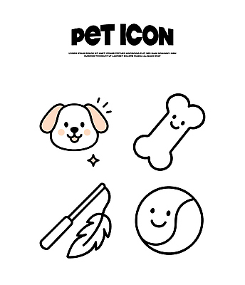 캐릭터 디자인 얼굴 일러스트 공 모션 뼈 사랑 반려동물 장난감 개 강아지 그림 국내일러스트 AI파일 동물 감정 포유류 신체부위 파일형식 벡터