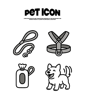 반려견 일러스트 디저트 안전 야외 반려동물 산책 강아지 먹이 즐거움 준비 목줄 가슴줄 국내일러스트 AI파일 동물 감정 음식 휴식 개 파일형식 벡터 반려용품