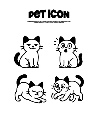 캐릭터 디자인 일러스트 표정 반려동물 귀여움 고양이 놀람 잠 디지털아트 국내일러스트 AI파일 동물 감정 컨셉 포유류 파일형식 벡터