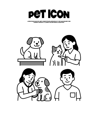 일러스트 모션 건강 관리 사람 친구 반려동물 고양이 개 연습 수의사 돌봄 상호작용 국내일러스트 AI파일 동물 포유류 관계 의사 파일형식 벡터