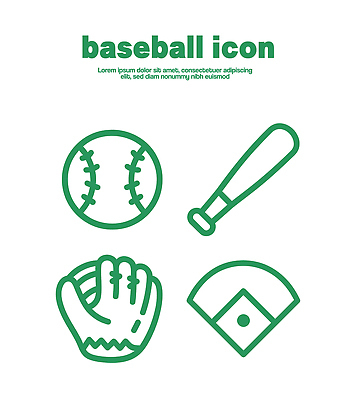 아이콘 디자인 스포츠 모션 놀이 협력 경기 그래픽 야구 방망이 글러브 도구 야구공 베이스 2D아이콘 AI파일 스포츠용품 장갑 공 현악기 구기 야구용품 파일형식 벡터