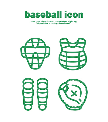 아이콘 디자인 스포츠 모션 협력 경기 운동 장비 야구 게임 글러브 보호장비 연습 2D아이콘 AI파일 스포츠용품 장갑 놀이 건강 구기 파일형식 벡터