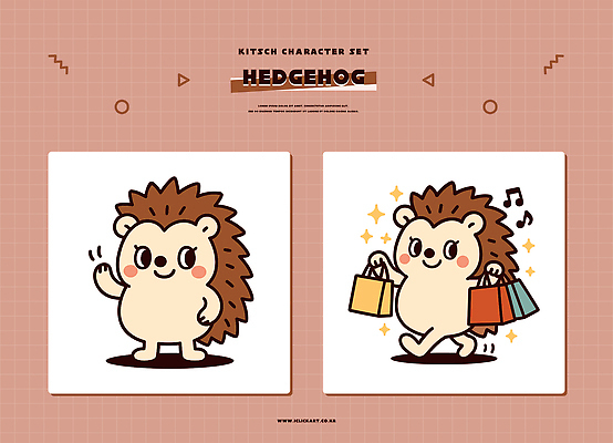 동물 캐릭터 디자인 행복 컬러 일러스트 모션 표정 친구 쇼핑 쇼핑백 산책 즐거움 고슴도치 생동감 키치 일러캐릭터 AI파일 감정 컨셉 가방 포유류 관계 휴식 파일형식 벡터