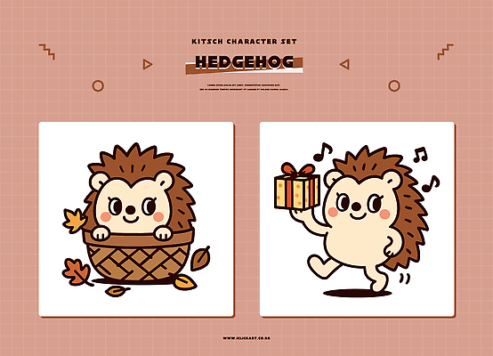 캐릭터 행복 어린이 컬러 크리스마스 일러스트 나뭇잎 선물 장난감 바구니 귀여움 즐거움 오브젝트 설정 고슴도치 아기자기 일러캐릭터 AI파일 기념일 감정 컨셉 잎 포유류 사람 파일형식 벡터