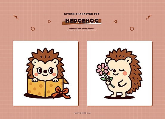 동물 캐릭터 디자인 꽃 감정 일러스트 놀이 상자 컬러풀 귀여움 표현 스케치 즐거움 그림 고슴도치 일러캐릭터 AI파일 식물 컬러 컨셉 포유류 미술 파일형식 벡터