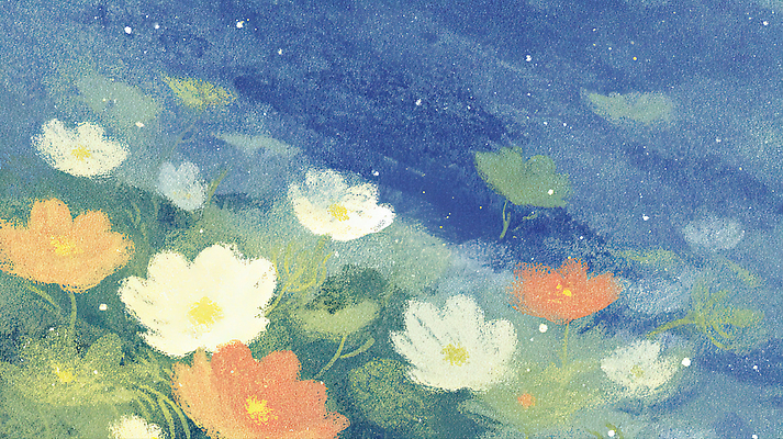 JPG 꽃 화초 예술 바다 일러스트 자연 수채화 풍경 여름 파란색 평화 수영 일몰 수면 연습 코스모스 작품 감성 조화 뷰티풀 색감 국내일러스트 AI일러스트 AI콘텐츠 식물 계절 컬러 컨셉 미술 물 노을 수상스포츠 생태계 파일형식