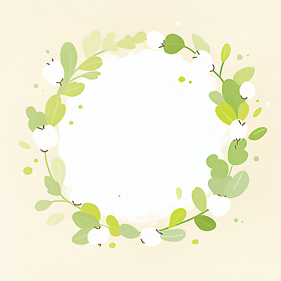JPG 식물 디자인 꽃 예술 백그라운드 잎 일러스트 자연 장식 초록색 흰색 표현 원형 테두리 오브젝트 그림 부드러움 국내일러스트 AI일러스트 AI콘텐츠 도형 컬러 감각 생태계 파일형식