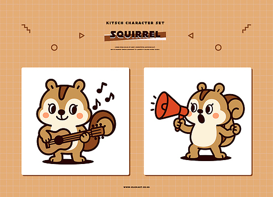 동물 캐릭터 디자인 음악 연주 일러스트 모션 사람 장난감 귀여움 기타 표현 마이크 즐거움 그림 다람쥐 소통 사슴벌레 키치 일러캐릭터 AI파일 감정 음향기기 곤충 컨셉 현악기 문화예술 설치류 파일형식 벡터
