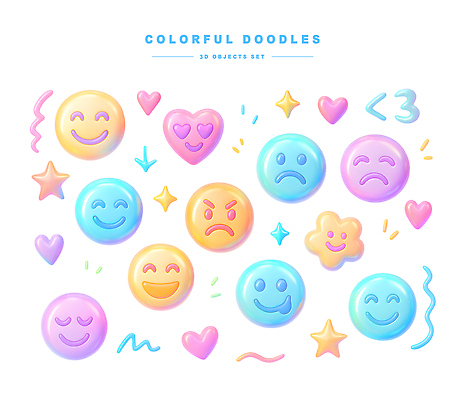 PSD 편집이미지 꽃 감정 별 컬러 도안 사랑 미소 컬러풀 기쁨 슬픔 하트 찡그림 심볼 이모티콘 편집3D 자연요소 모양 식물 표정 3D 파일형식