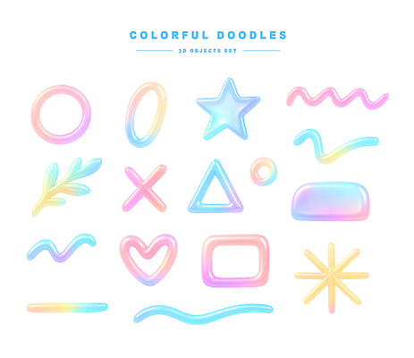 도형 PSD 편집이미지 디자인 별 컬러 추상 그래픽 세트 디지털 표현 원형 그림 스타일 편집3D 자연요소 무늬 3D 파일형식