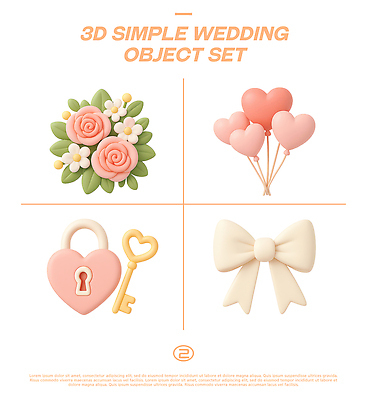 PSD 편집이미지 디자인 기념일 꽃 리본 결혼식 열쇠 자물쇠 장식 3D 화환 하트 오브젝트 소재 풍선 스타일 편집3D 모양 식물 결혼 이벤트 디지털합성 파일형식