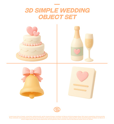 PSD 편집이미지 디자인 기념일 결혼 결혼식 잔 사랑 장식 파티 3D 케이크 우체통 초인종 축하 샴페인 오브젝트 편집3D 식기 감정 컨셉 디저트 주류 이벤트 종 디지털합성 파일형식